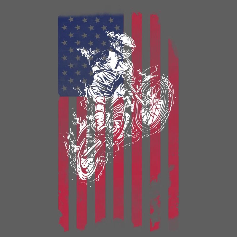 Drapeau américain du vélo de cross,