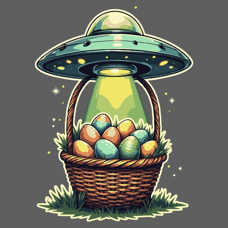 Alien Easter Egg Abduction Design