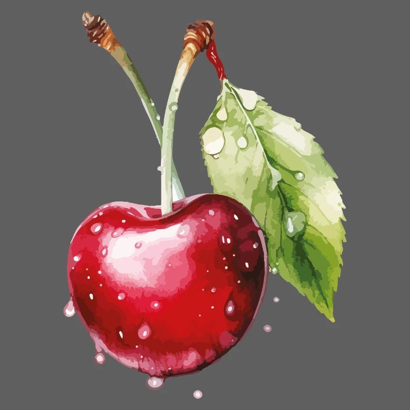 Fruchtige Kirsche mit Wassertröpfchen