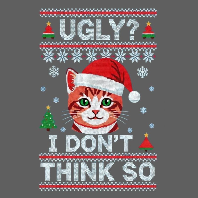 Chat de Noël – Pull de Noël moche