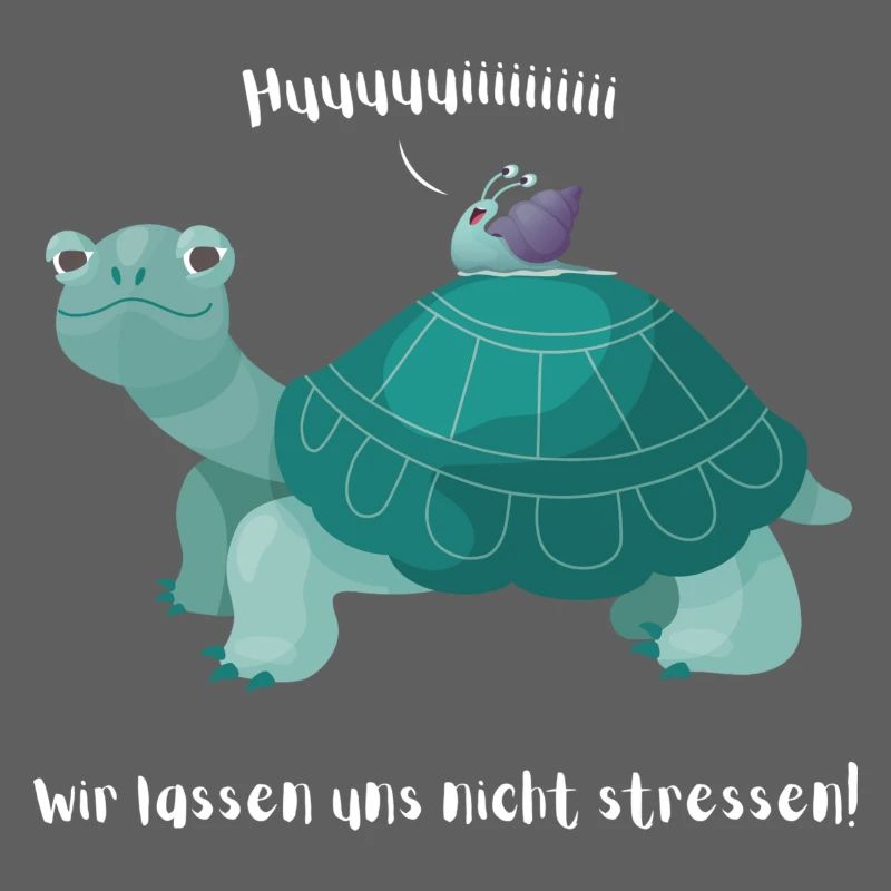 Snail rides on turtle - huuiii Trantüte