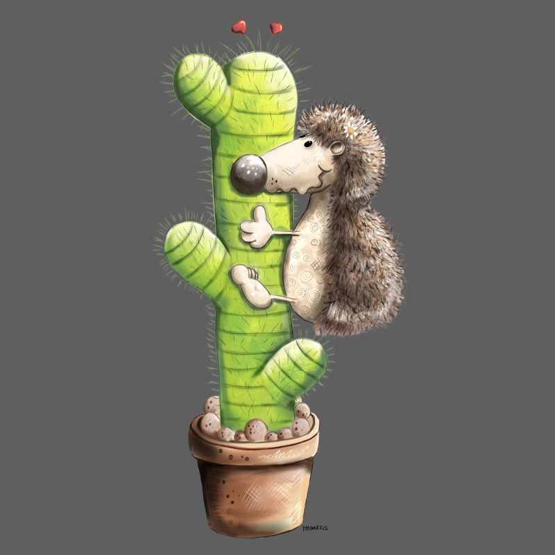 Hérisson et cactus