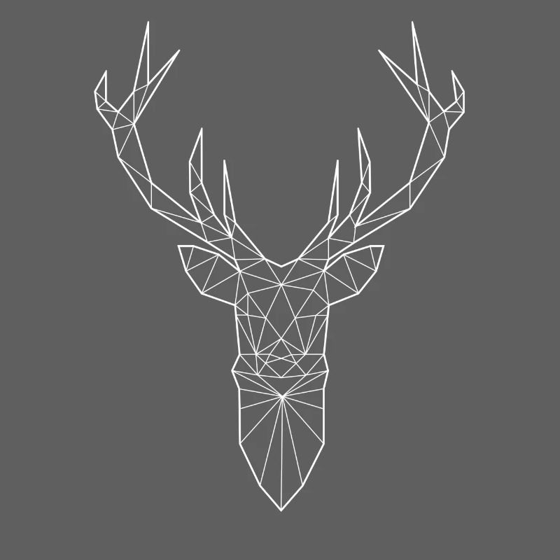 Tête de cerf dans le design triangle (blanc)