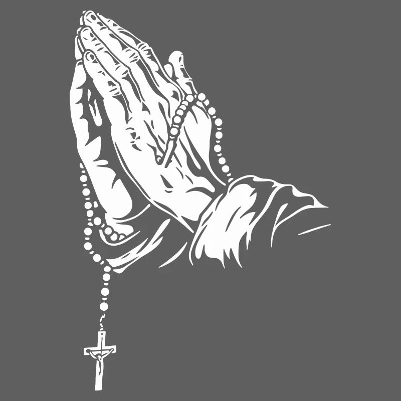 Praying Hands with Rosary Artwork