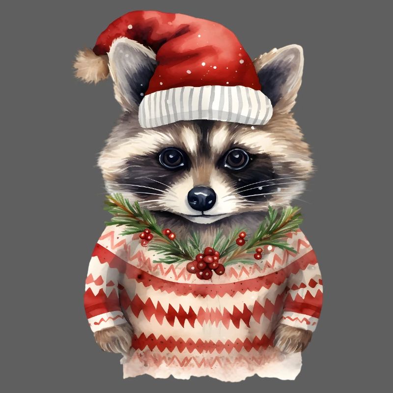 Waschbär Weihnachtspullover