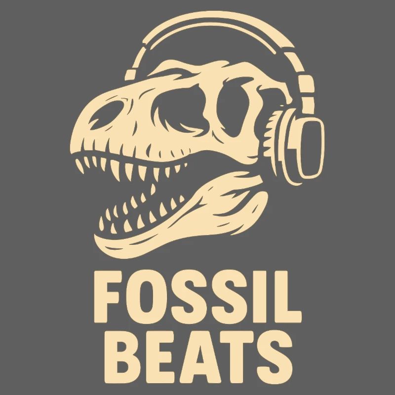Fossil Beats Dinosaur with headphones