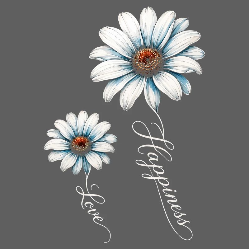 Blaue Gänseblümchen, Glück und Liebe