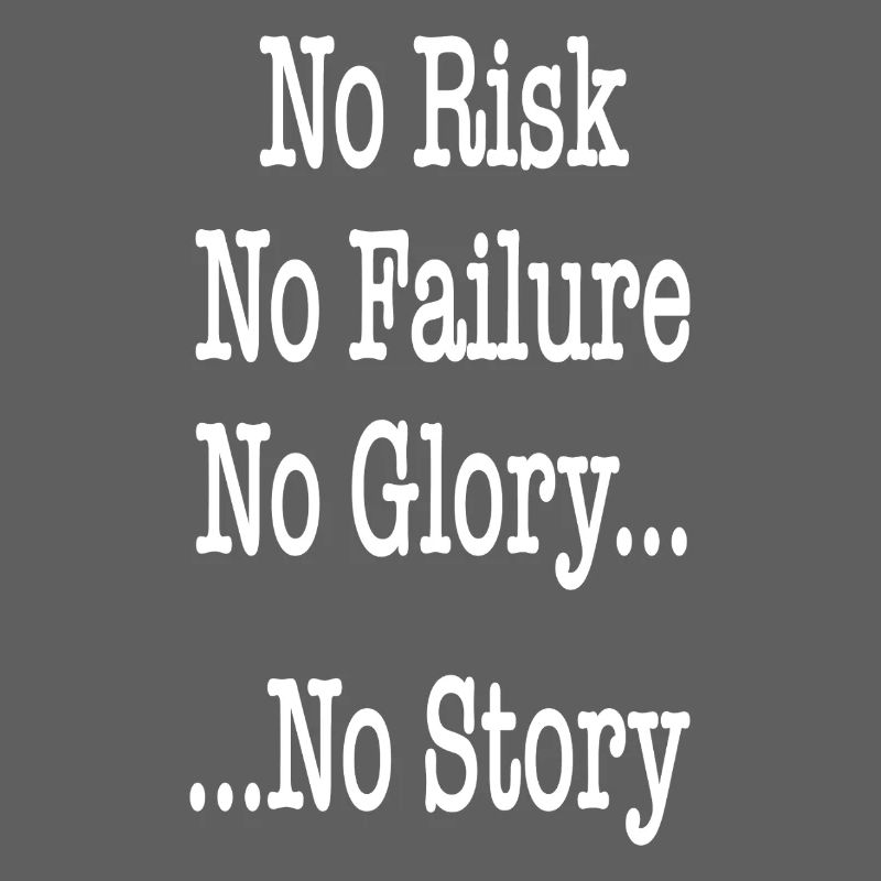 no risk, failure, glory, story - motivation