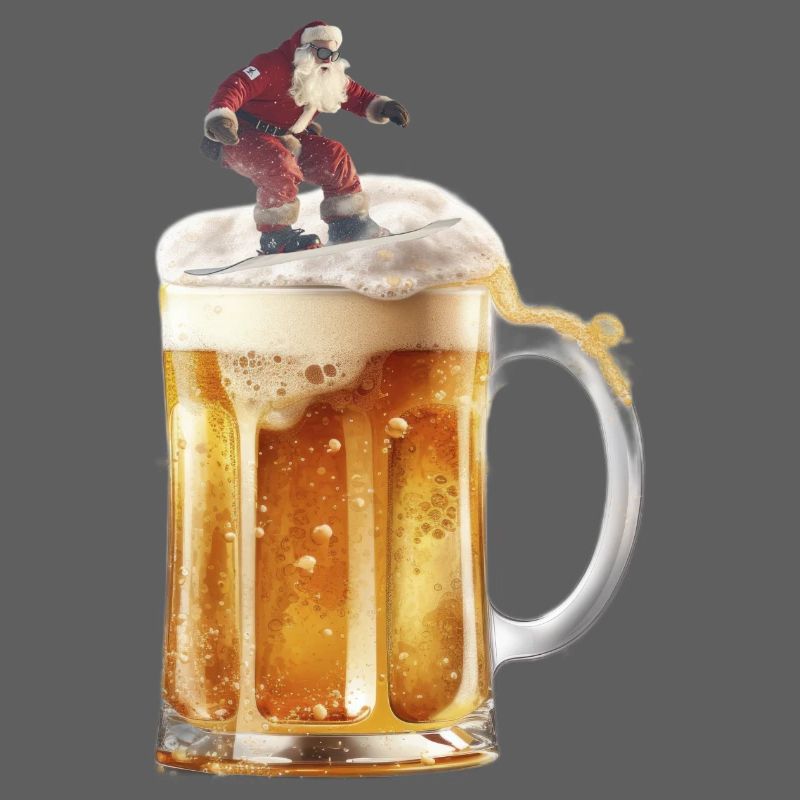 ho ho hol mir mal ein Bier Surfer Weihnachtsmann