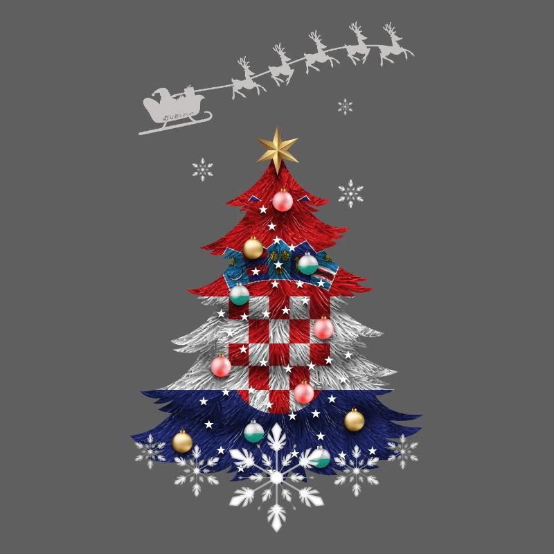 Christmas tree with Croatia flag