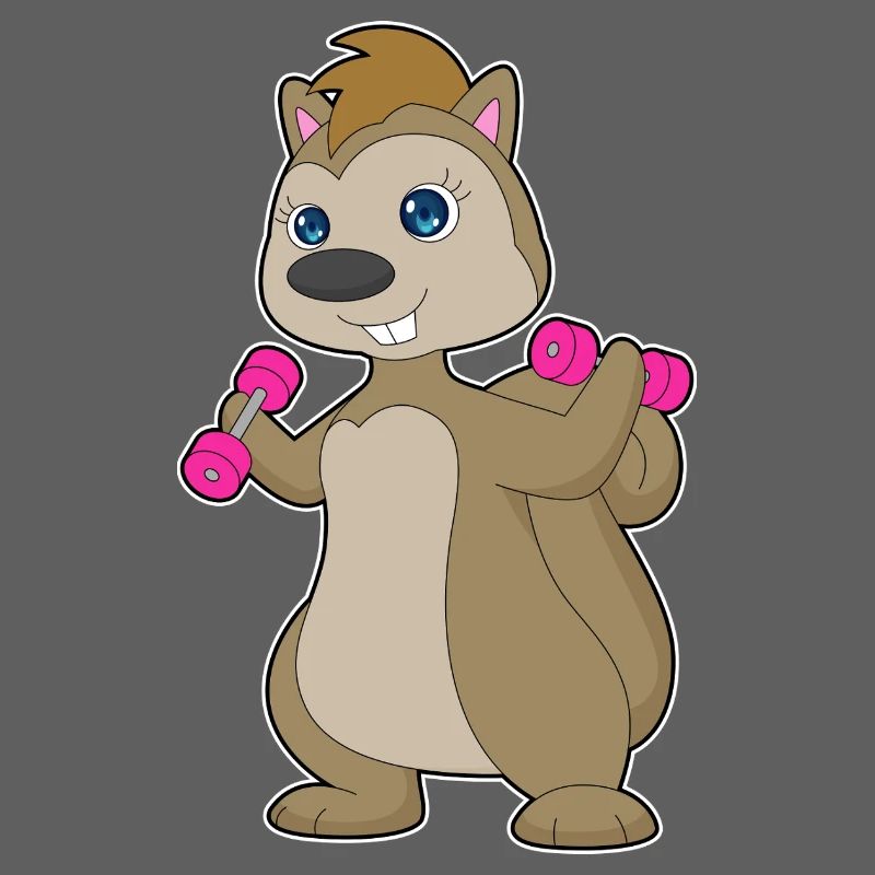 Squirrel Bodybuilder Dumbbells Bodybuilding