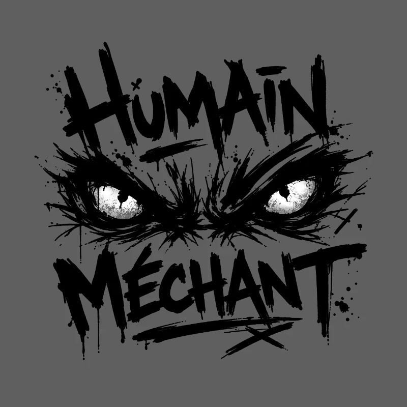 Evil Human Look Black Pattern