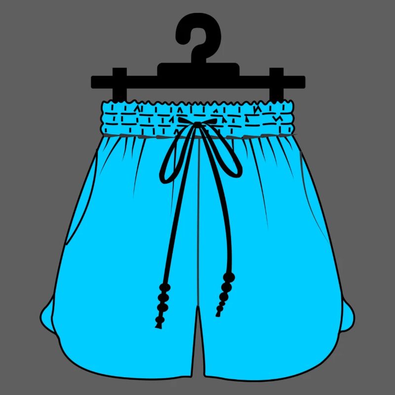 Blaue Sportshorts oder Jogginghosen an der Kleidung h