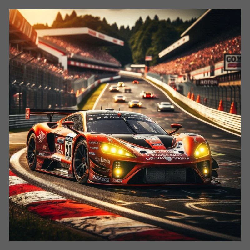 Voiture de course sur la piste de course