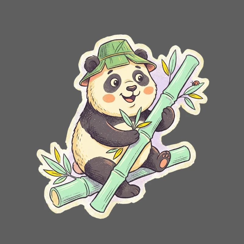 Panda on bamboo path
