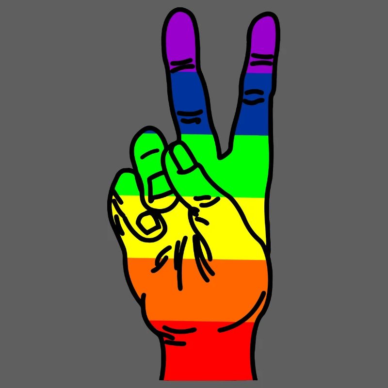 Rainbow hand peace