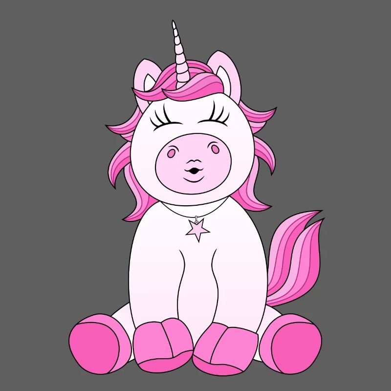 Douce Licorne avec un baiser rose