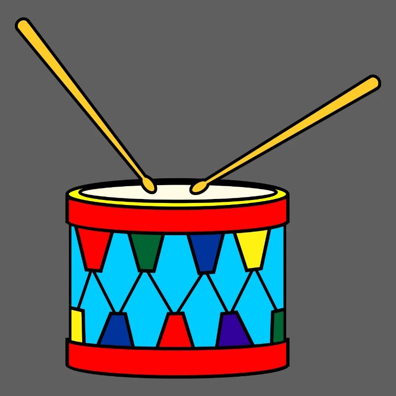 Red blue colored drum decoration
