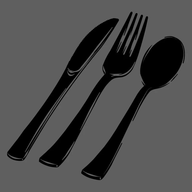 Cutlery fork spoon and knife