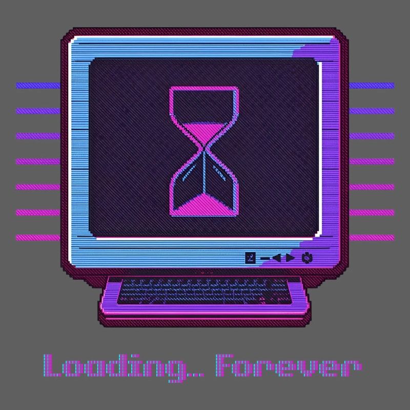 Chargement permanent du design néon rétro du PC