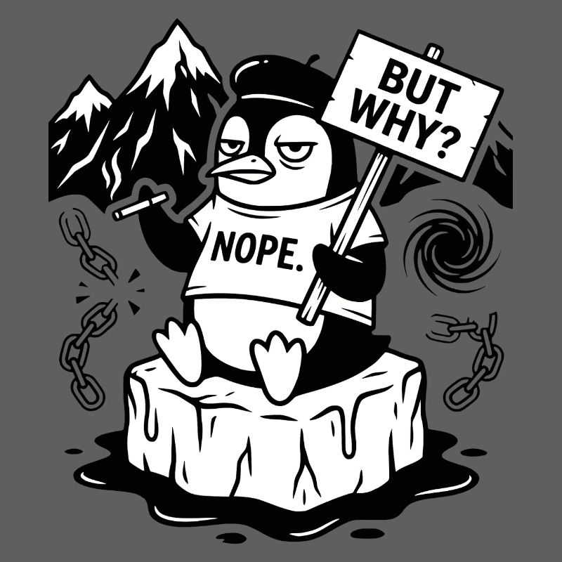 Nope Penguin - Funny Sarcastic Meme