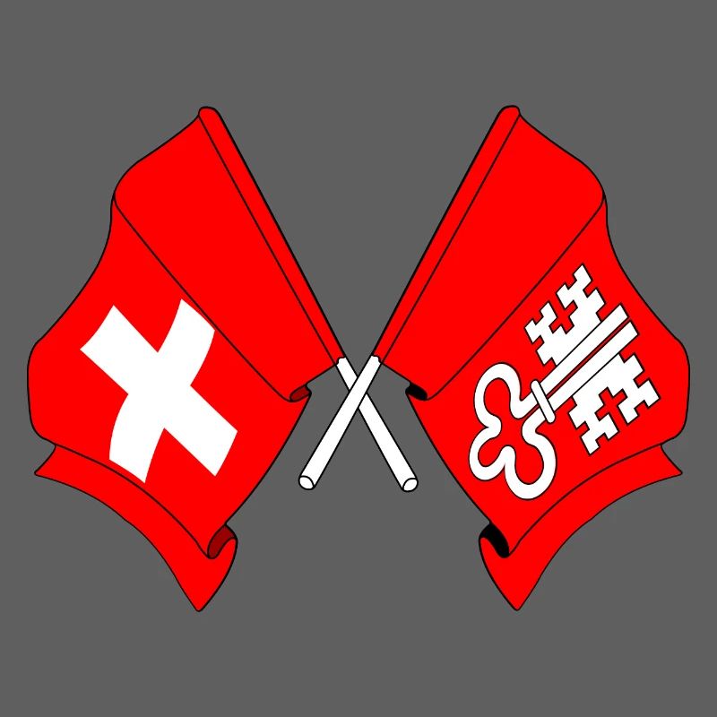 Drapeau de la Suisse et drapeau de Nidwald