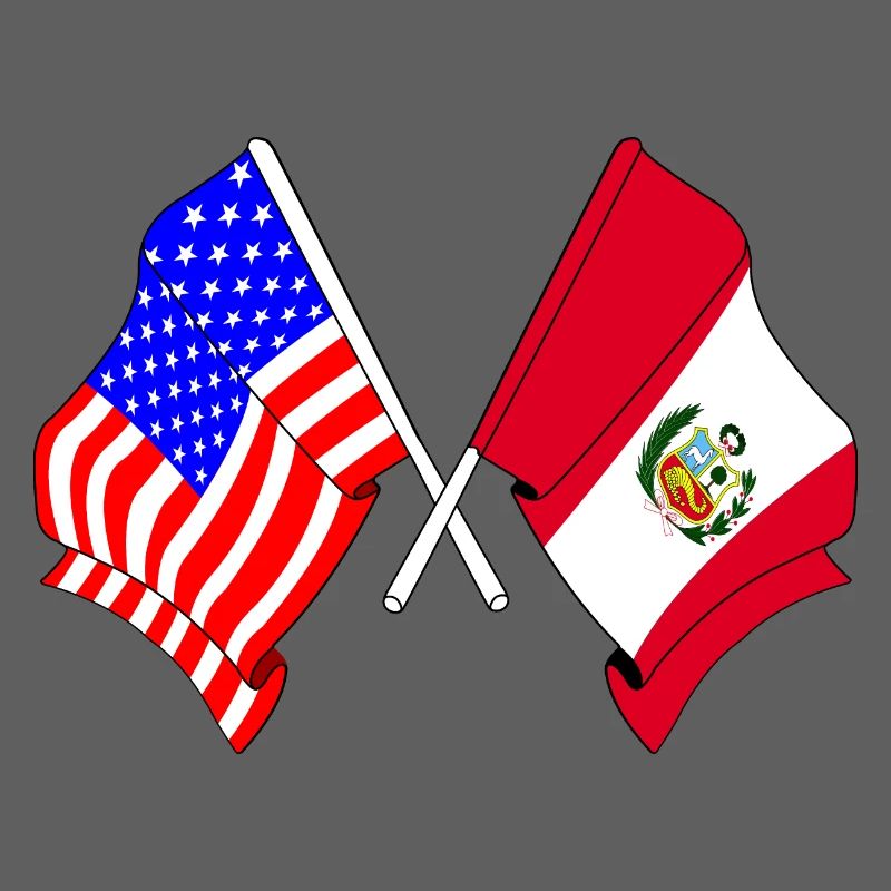 Drapeau des États-Unis et drapeau du Pérou