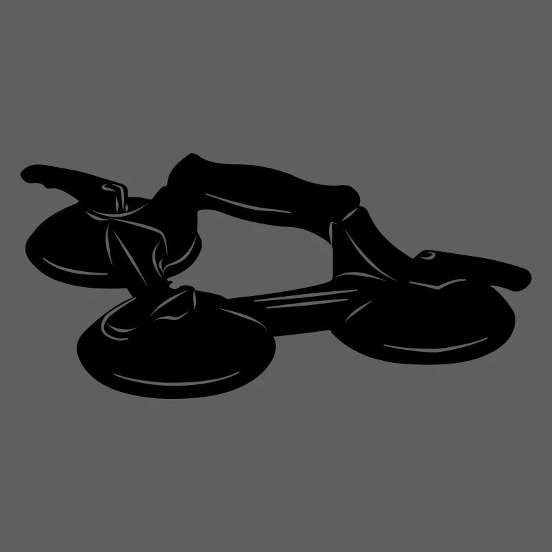 Glass vacuum cleaner with three suction cups