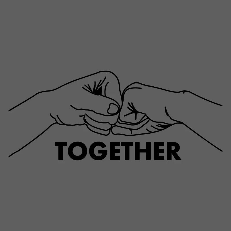 Collaboration gestuelle, travail d’équipe avec texte ensemble