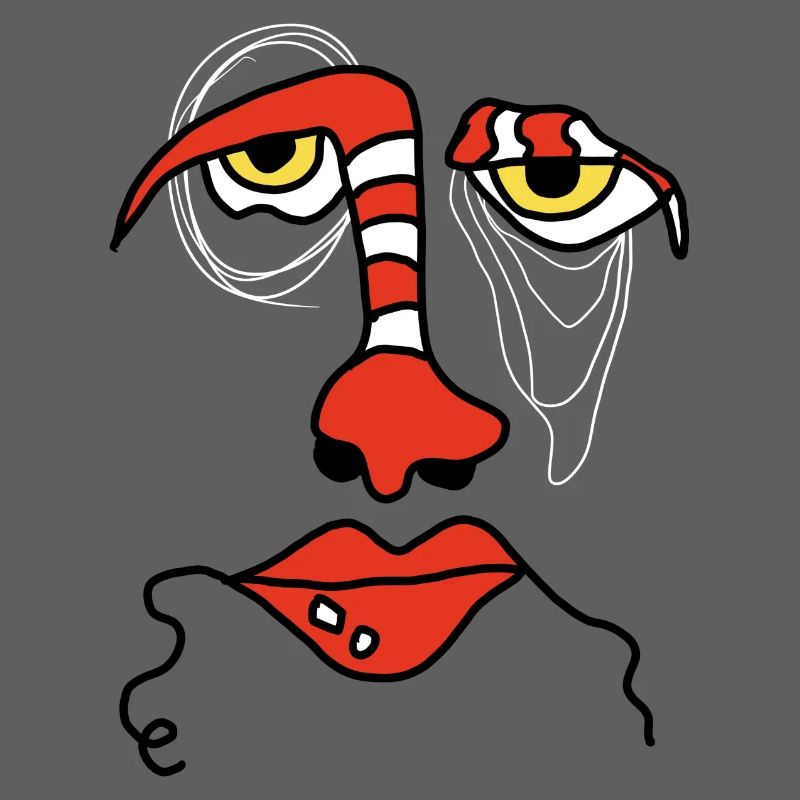 Visage abstrait avec rayures