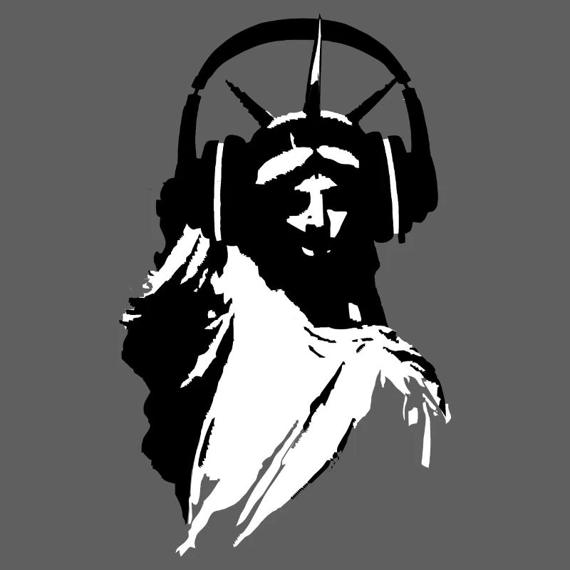 DJ Freiheitsstatue mit Kopfhörer