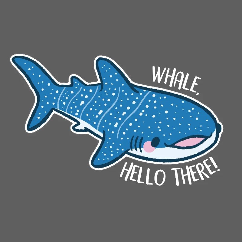 Funny whale shark with pun