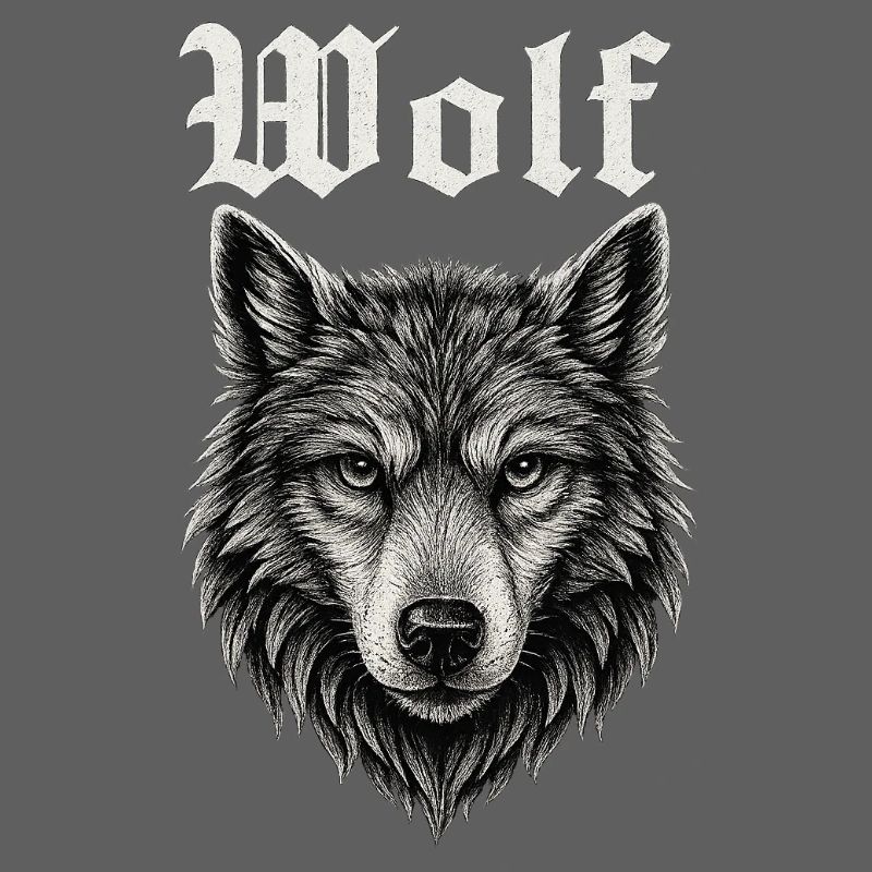 Gothic Wolf Kopf Illustration Geschenkidee