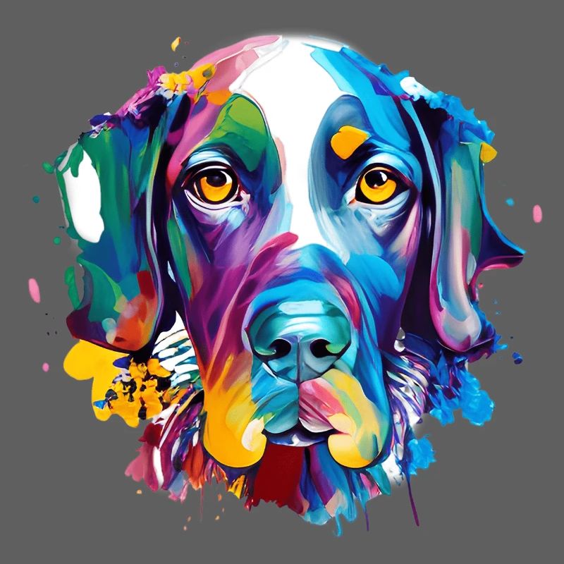 German Shorthaired Pointer GSP Colourful Dog Art