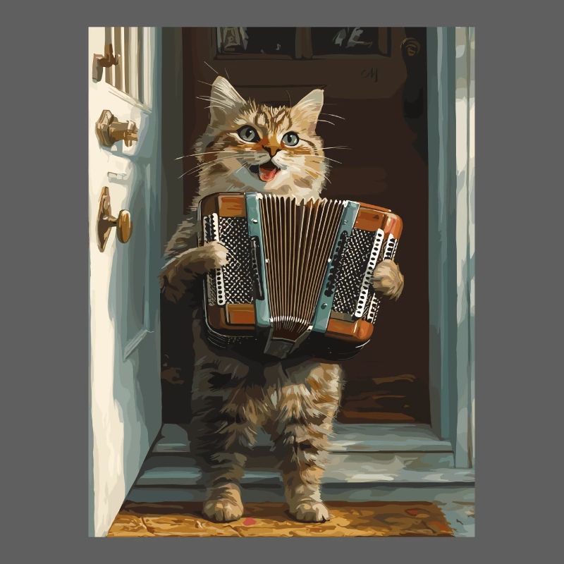 Chat avec accordéon