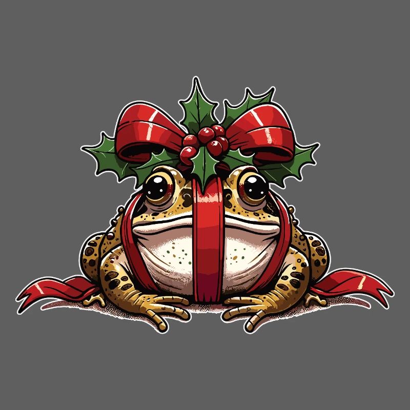 Mistle-Toad Funny Christmas Toad Frog