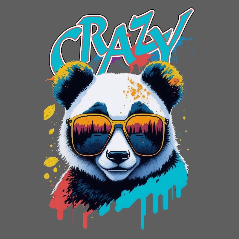 Neon-Panda mit Sonnenbrille Splash-Art