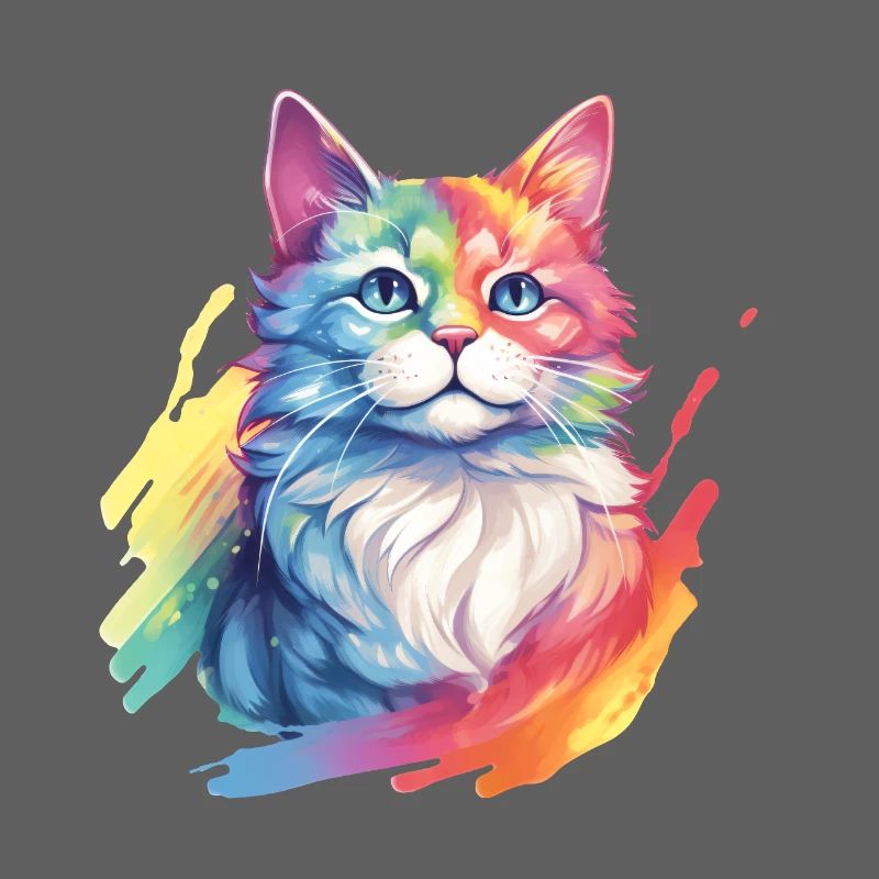 Rainbow Cat – Malerische Regenbogen-Katze