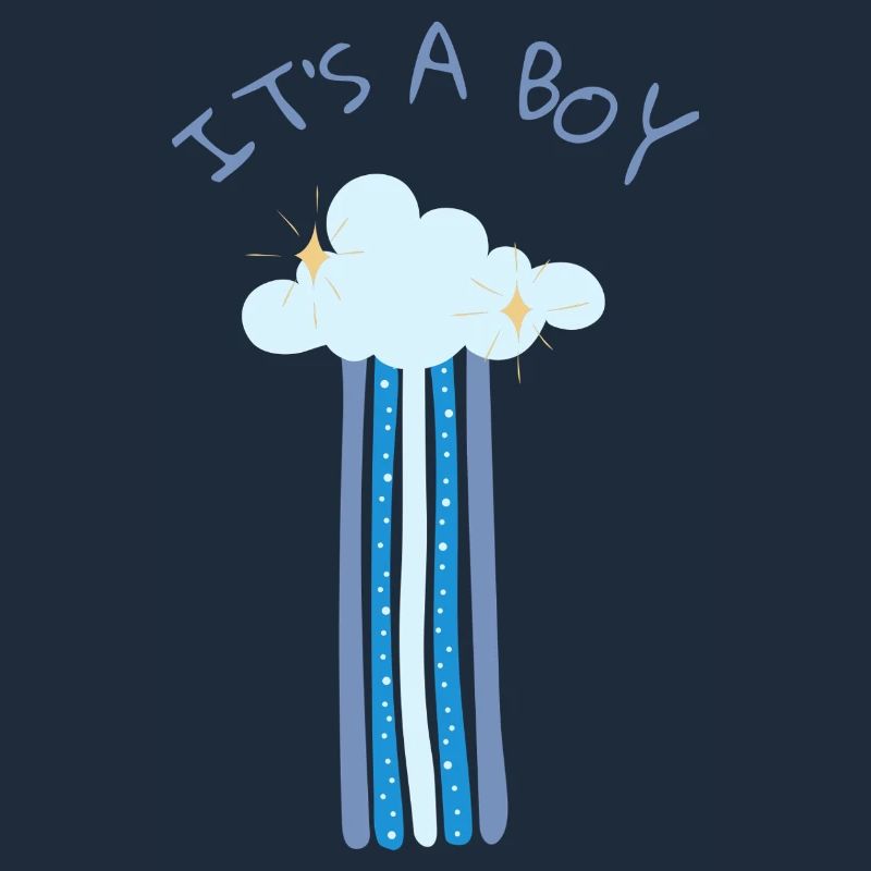 It's a Boy - Blue Rainbow with Cloud