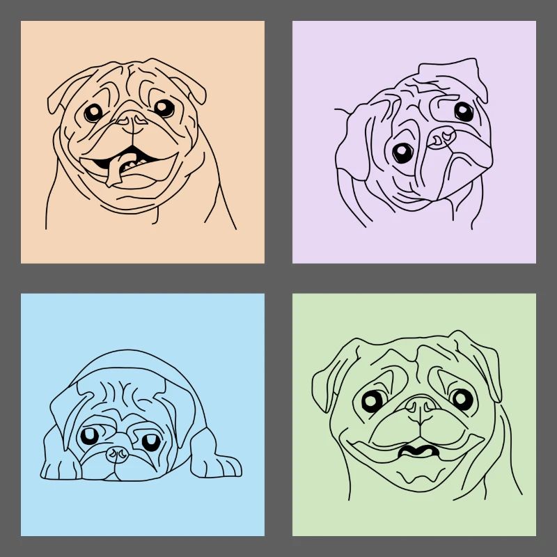 Pastel Pug Squad - Le mignon et le câlin