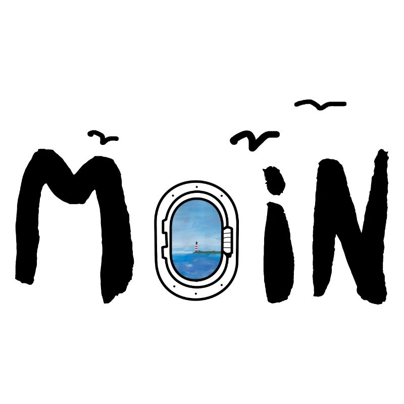 Moin Meer Leuchtturm Möwe See Nordisch Maritim
