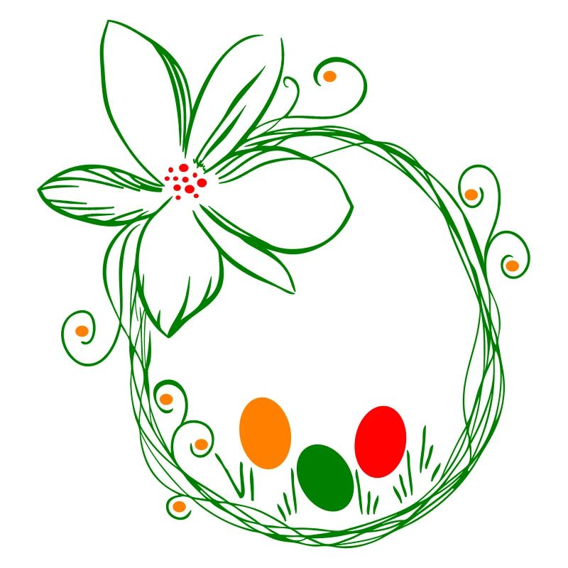 Easter nest with Easter eggs