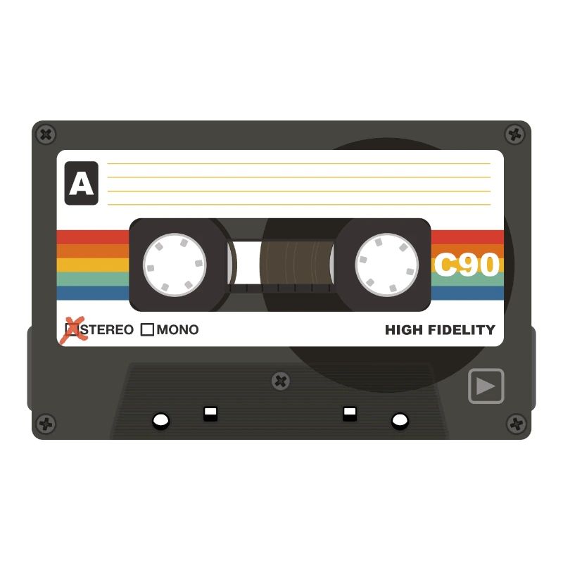 Retro Cassette Rainbow Stripes