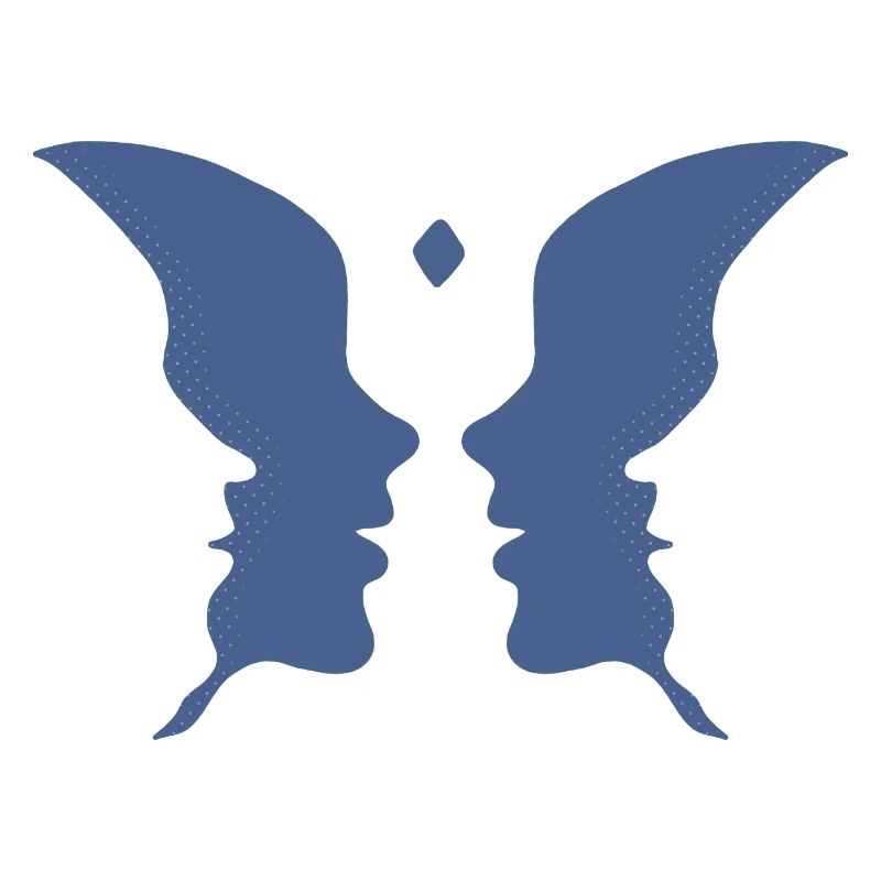 Küssende Gesichter oder ein Schmetterling