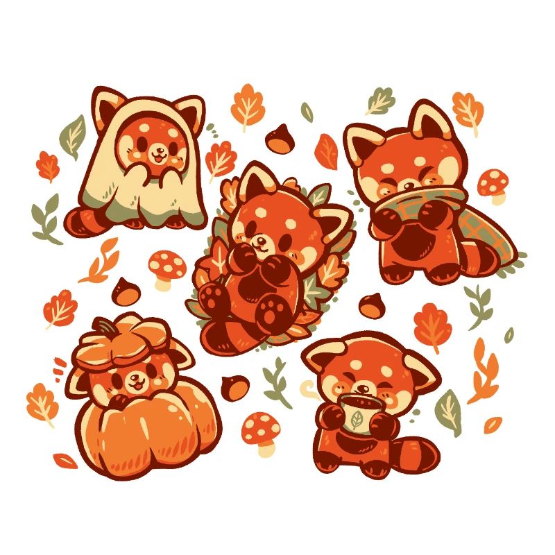 Roter Panda Herbstzeit