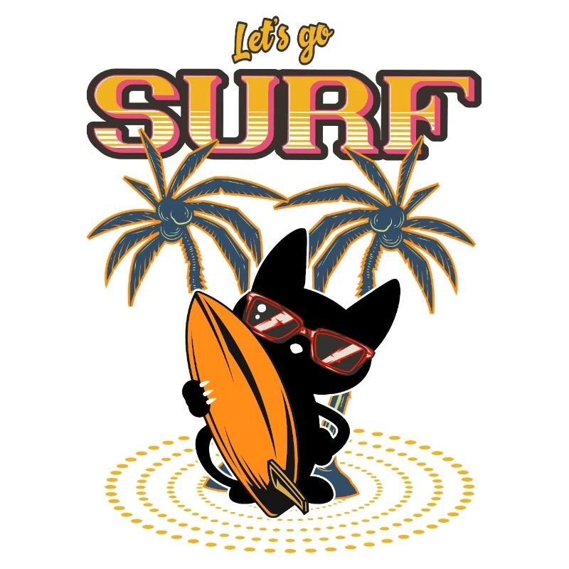Let’s Go Surf - Conception amusante de chat de surf