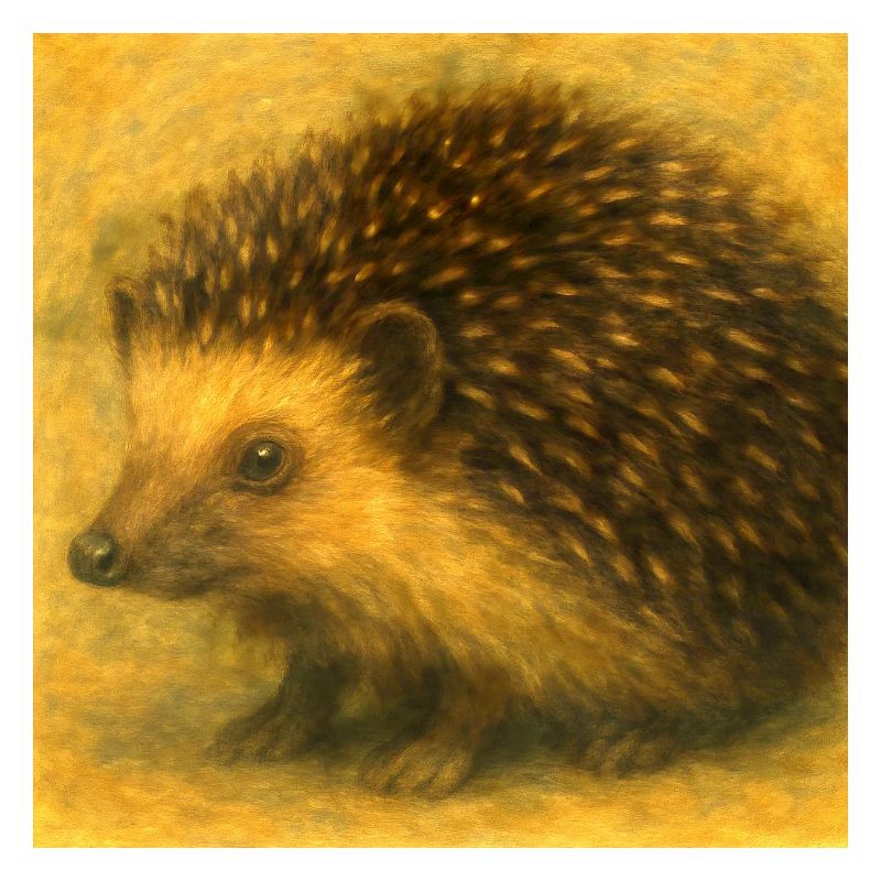 Hérisson doré à l’aquarelle