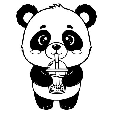 Panda con il bicchiere da bere