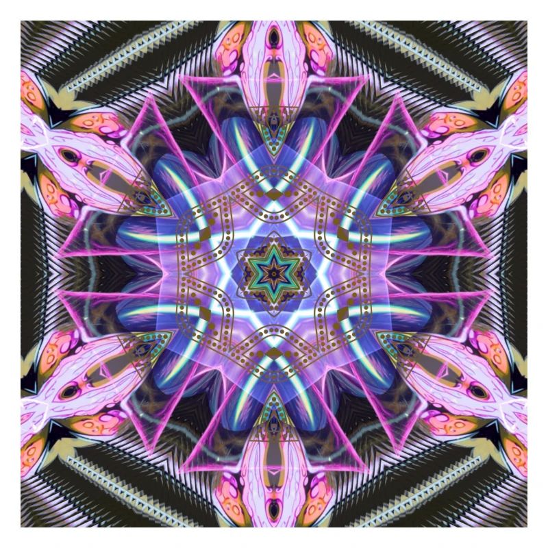 Psychedelic Neon Mandala Pattern