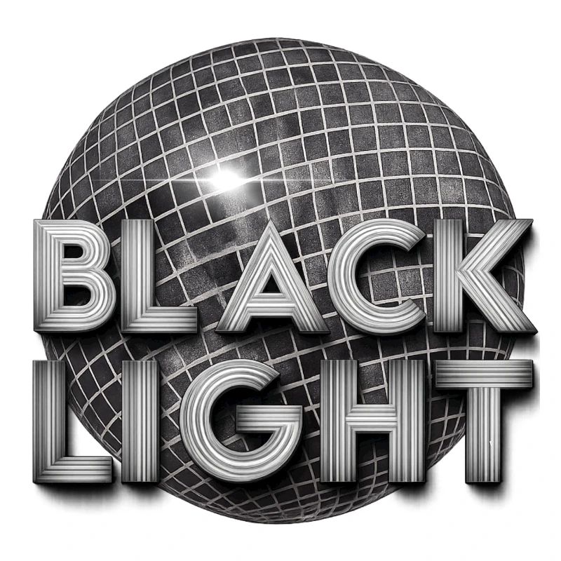 Black Light Disco Ball Metal Font